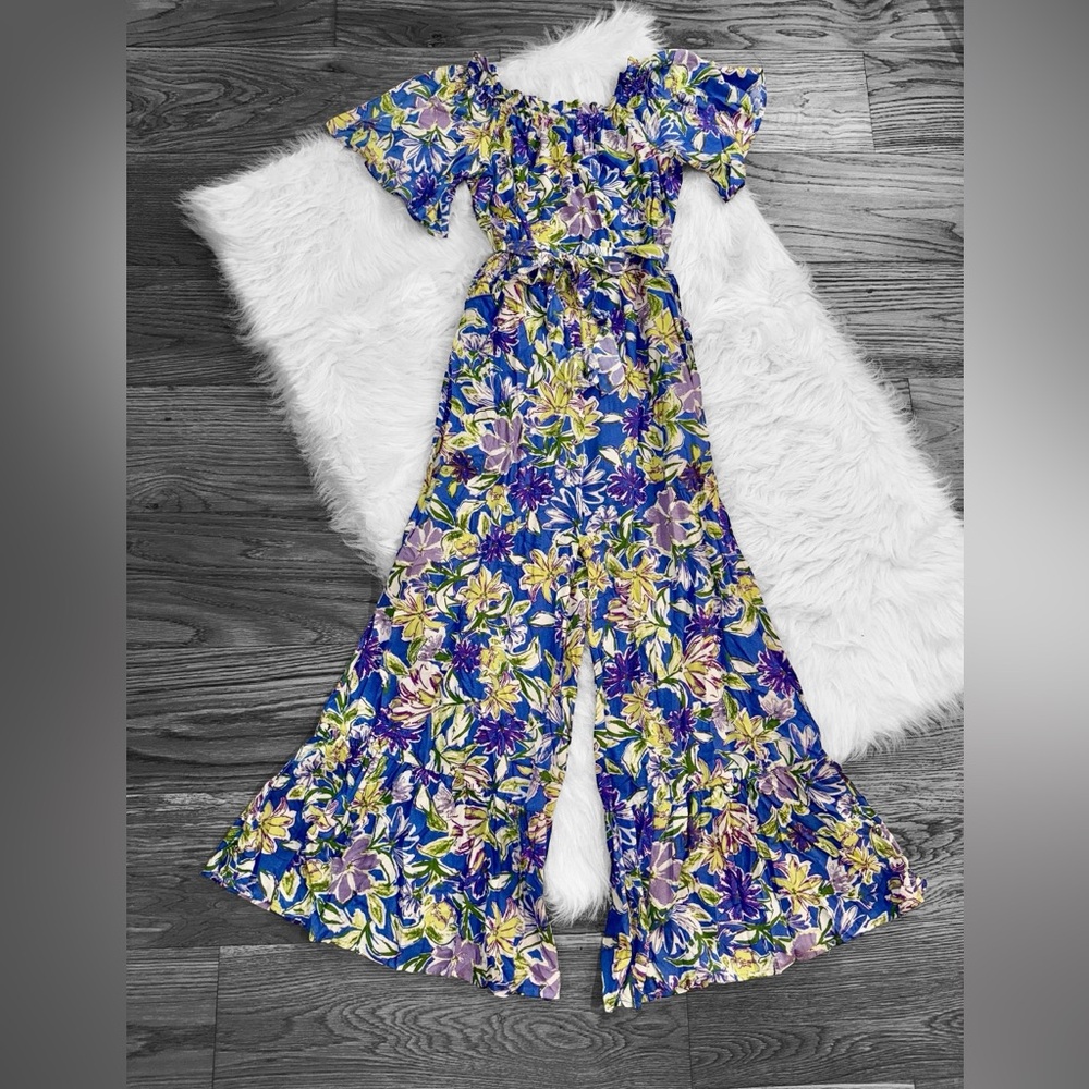 She + Sky Vibrant Floral Jumpsuit
